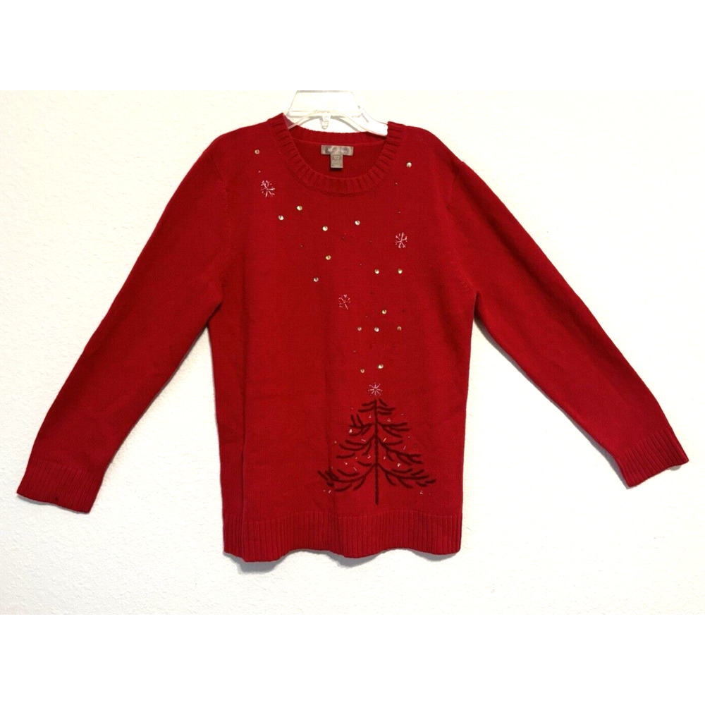 VTG White Stag Red Christmas Ugly Sweater Oversized Small Festive Holiday